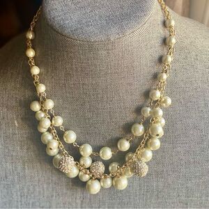 Anne Klein Faux Pearl & Rhinestone Necklace
